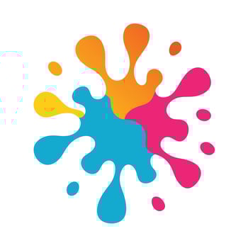 Frozen Paint Splash With Rounded Color Droplets vector