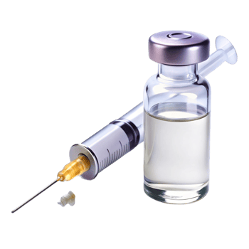 Close up of a syringe and vial, showcasing precise medical equipment for administering vaccines or medication png