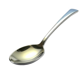 Shiny metal spoon, reflective surface, isolated on white, perfect for culinary settings and food presentation png