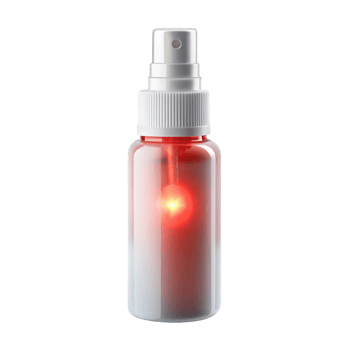 Topical pain relief spray, isolated on a clean Transparent Background, effective for muscle and joint pain png
