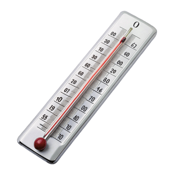 Analog temperature measuring device with a red indicator, showing accurate temperature levels in Celsius png