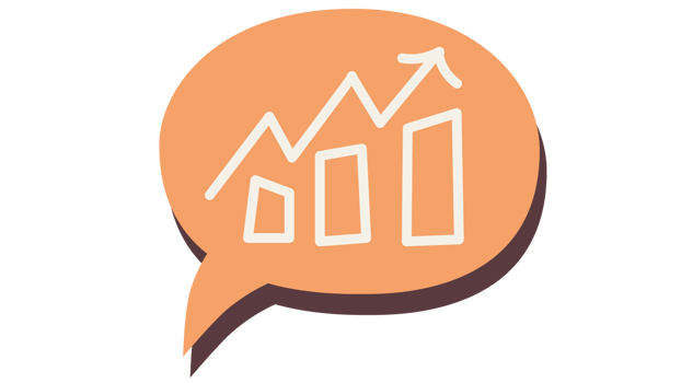 Speech bubble with profit business chart png