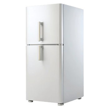 Modern two door refrigerator with sleek silver finish and energy efficient design, ideal for contemporary kitchens png