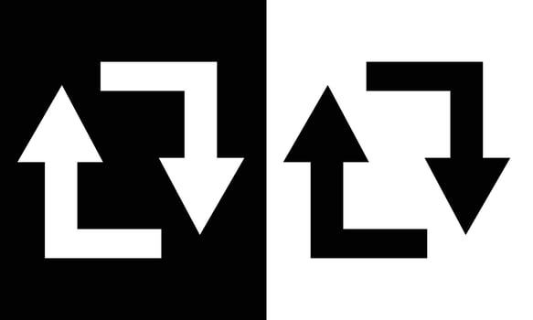 Arrows icon set. Different arrows style isolated on black and white background. Simple illustration. vector