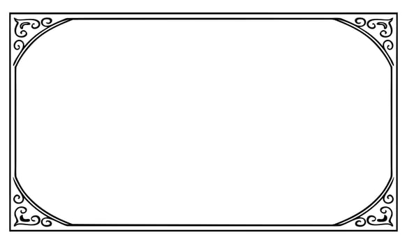 An ornate frame border surrounded the vintage photograph. vector