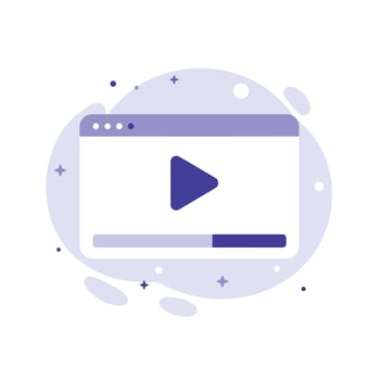 player interface with play button in minimal flat art vector