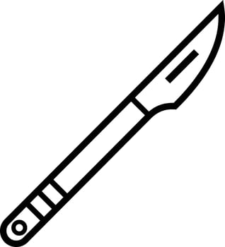 medical Scalpel icon. Black and white logo isolated on white background vector