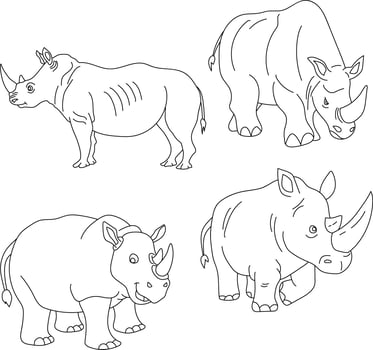 Rhino Clipart Illustrations vector