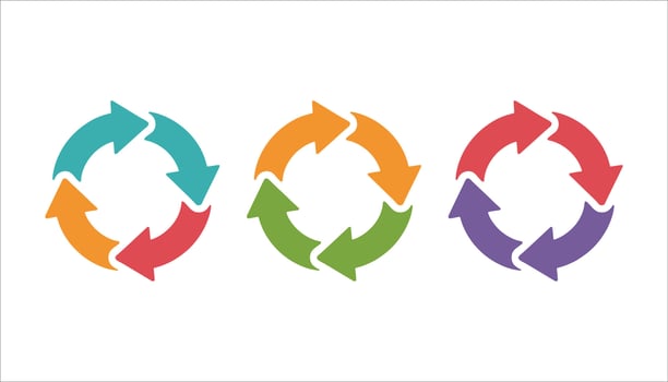 Colorful Circular Arrows Icon Set vector