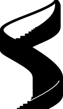 Stylized black spiral staircase design in minimal style for modern architecture art vector