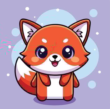 Cartoon Fox Illustration Adorable Character Design For Childrens Media And Creative Projects vector