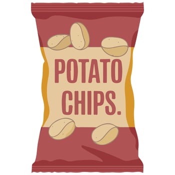 kimchi potato chips spicy snack isolated illustration on white background vector