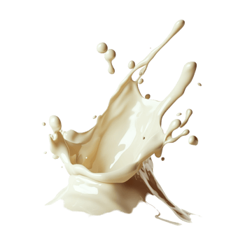White chocolate splash creating dynamic patterns against a pure Transparent background, White Chocolate Splash on background png