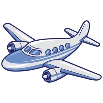 white jet airplane air transport isolated illustration on white background vector