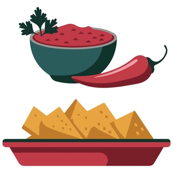Mexican food dishes cartoon set isolated illustration on white background vector