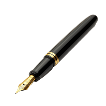 Elegant fountain pen resting on a clean white background showcasing craftsmanship and design, Fountain Pen isolated on white background png