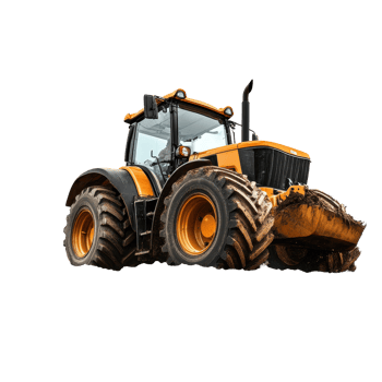 Tractor digs and levels soil efficiently in agricultural field during daytime, Image tractor digging and leveling soil isolated on white background png