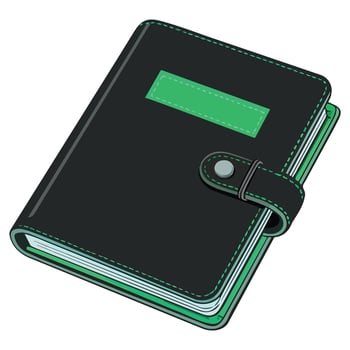 Black and red wallet accessory isolated illustration on white background vector