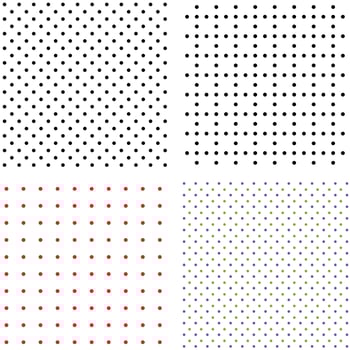 four different colored dots on white background vector