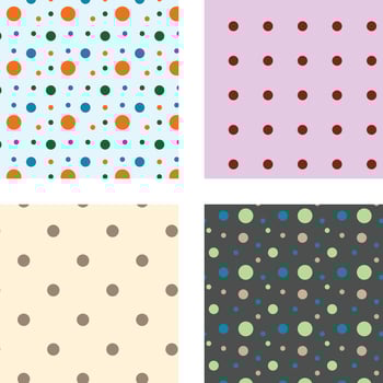 collection of 4 bold polka dot seamless background design vector