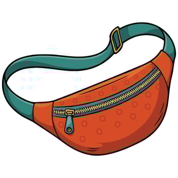 Mens shoulder belt bag art isolated on white background vector