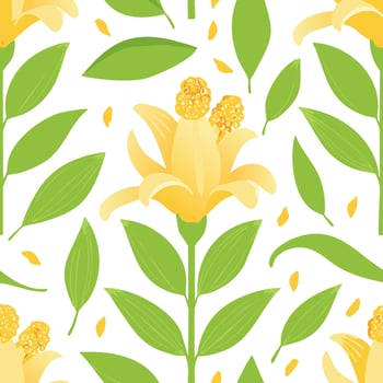 Seamless Pattern Ginger Lily Flower vector