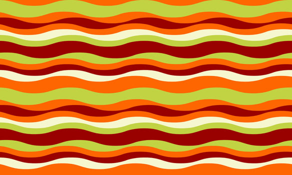Vibrant wavy stripes in autumnal colors create a cheerful, seamless pattern. Perfect for backgrounds, textiles, packaging, and web design. vector