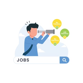 Job seeking. Employees looking for new job vector