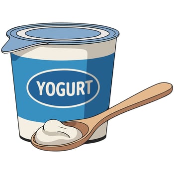 Natural yogurt packaging art isolated on white background vector