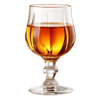 Glass Container Holding Amber Syrup png