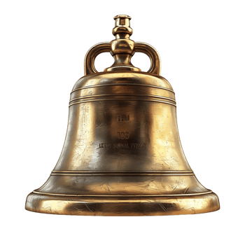 Golden Bell Marked with One Hundred png