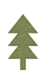 Brutalist abstract tree icon. Minimal shape with grunge texture. This modern element features a unique form, flat style, and contemporary design, perfect for graphic projects and artistic endeavors. vector