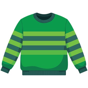 Striped orange sweater cartoon isolated illustration on white background vector