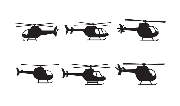 Helicopter Silhouette Icons Pack Ideal for Modern Graphic Designers vector