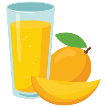 Mango juice tropical drink isolated illustration on white background vector