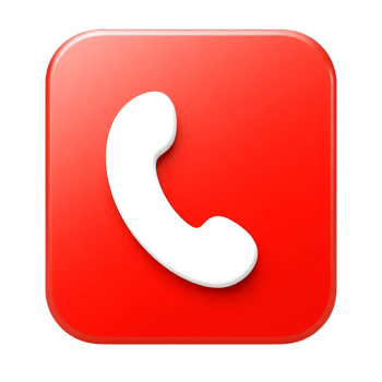 3d red button with contact icon. png