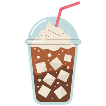 Iced coffee drink beverage isolated illustration on white background vector
