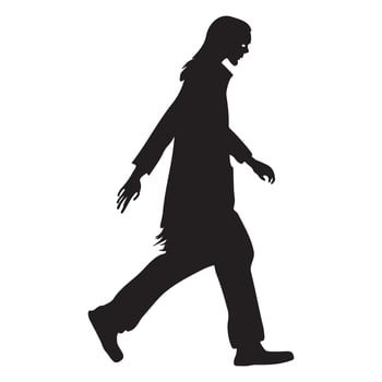 Zombie walking silhouette illustration vector
