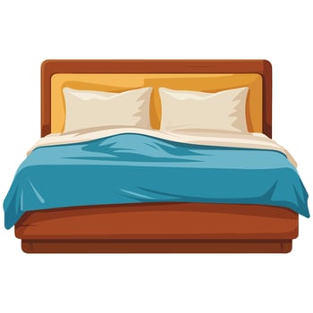 Double bed furniture isolated illustration on white background vector