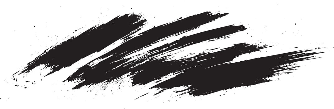 Black Grunge Paint Brush Strokes, Abstract Ink Splatter Brush Set for Graphic Design vector