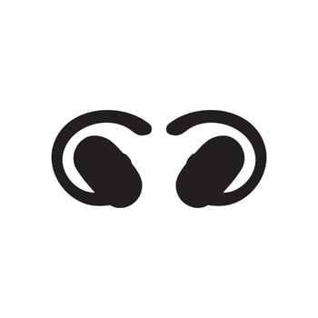 Wireless Earbuds Silhouette Illustration vector