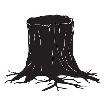 Tree stump illustration vector