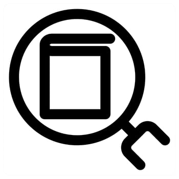 Search Book icon concept in black color vector
