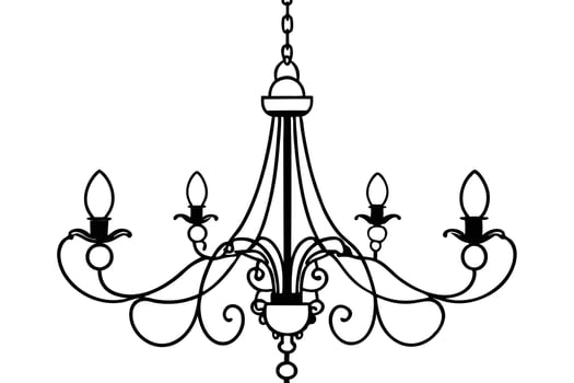 Elegant Ornate Chandelier Design Illustration vector