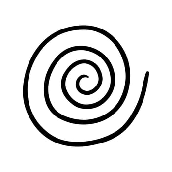 Spiral hand draw icon. Volute illustration sign. Hypnotic spiral hand draw symbol or logo. vector