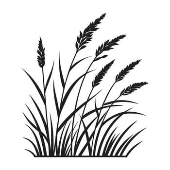 Black Grass Tufts Silhouette Illustration vector