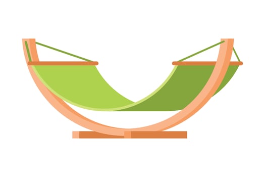 Comfortable Hammock, Modern Garden Furniture Design Flat Illustration vector