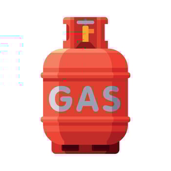 Red Liquid Propane Gas Cylinder, Camping Gas Bottle Illustration vector