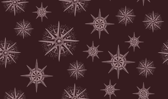 Pattern Compass Wind rose, hand drawn Illustration vector