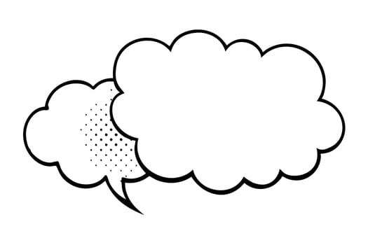 A simple Black and White Comic Speech Bubble Illustration vector